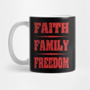 Faith Family Freedom distressed Red Mug